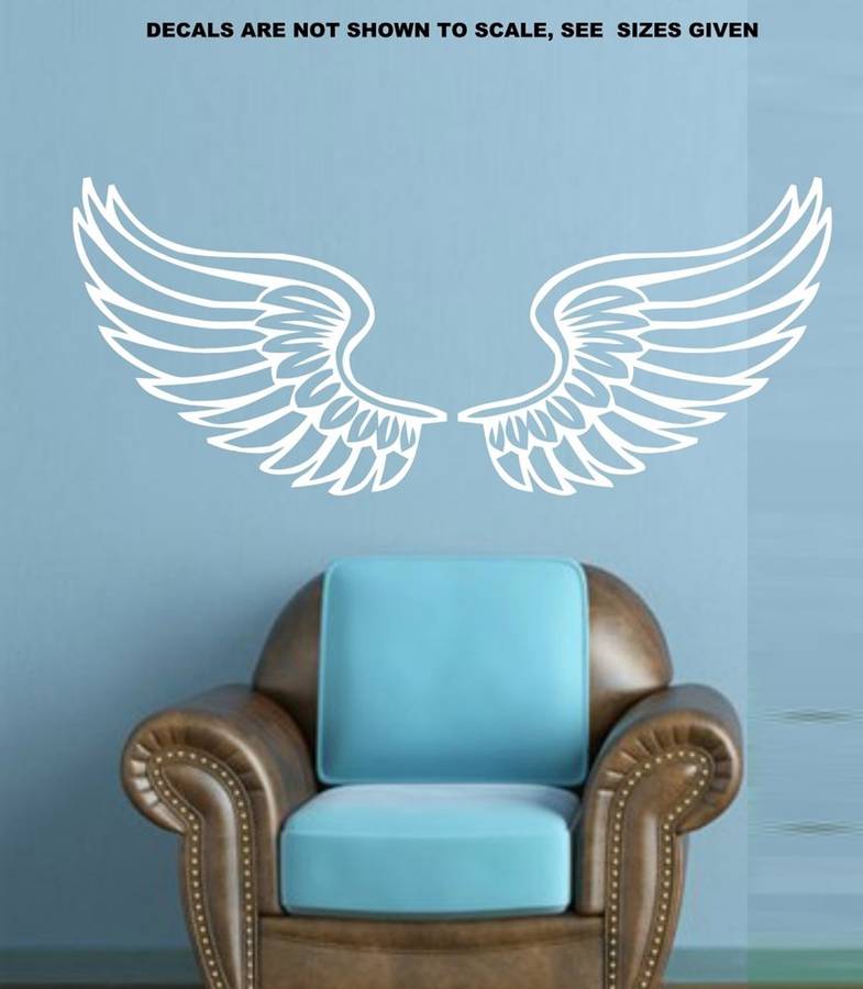 FREE SHIP/LOW COURIER - ANGEL WINGS WALL STICKER - XLRG 60+ COLOURS