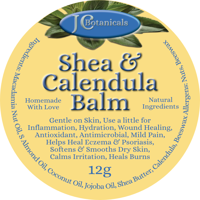 All Natural Calendula & Shea Butter Healing Balm Eczema & Psoriasis Set of Two 50g & 12g
