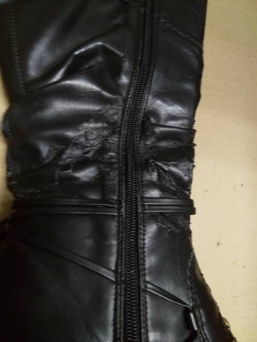 Ladies black heeled boots
