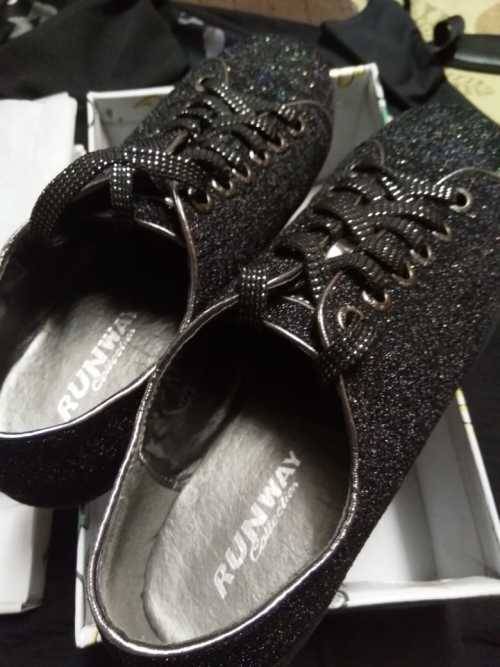 Black Glitter Sneakers