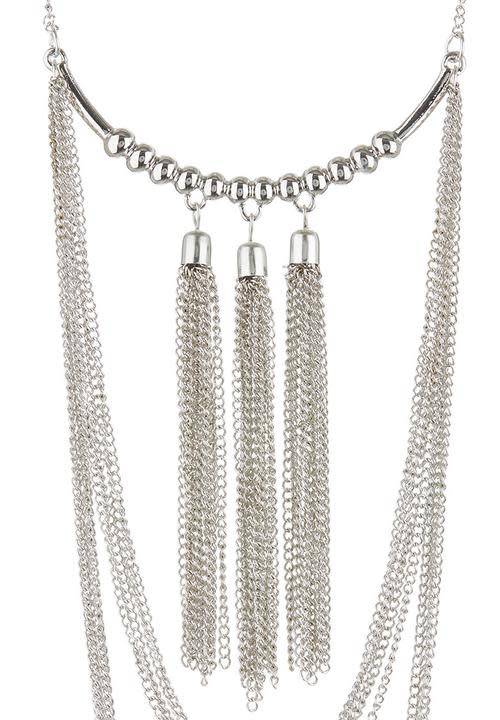 Silver Tassel chain Necklace