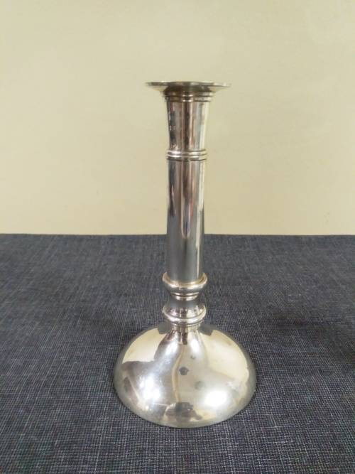Silver pillar candle holder