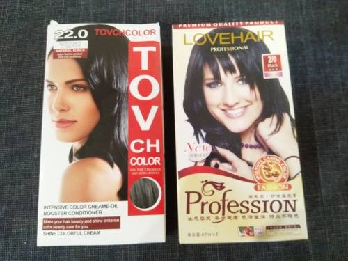 Hair dye colour creme in Black 2 boxes