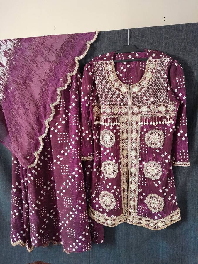 Lehenga set Burgundy Gold