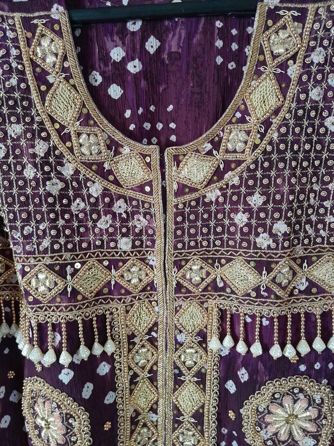 Lehenga set Burgundy Gold