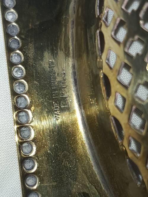 A VINTAGE SERVING TRAY SILVER PLATED SOLD AS IS