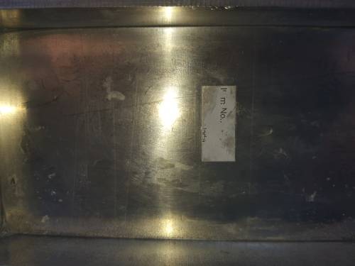 A VINTAGE STAINLESS STEEL SERVIETTE HOLDER