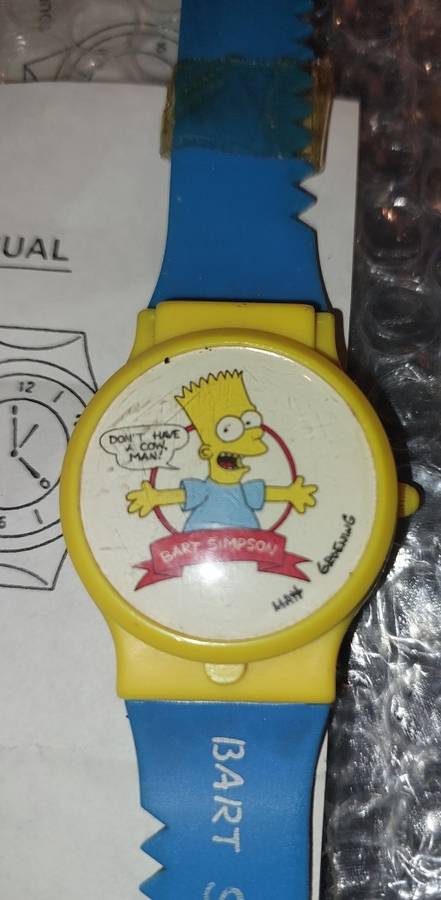 TWO RARE HIGHLY COLLECTABLE QUARTZ BART SIMSON WATCHES SOLD AS IS NOT TESTED