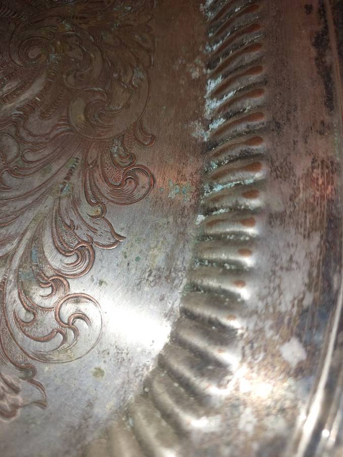 A VINTAGE VICTORIAN SILVER PLATED SERVING TRAY