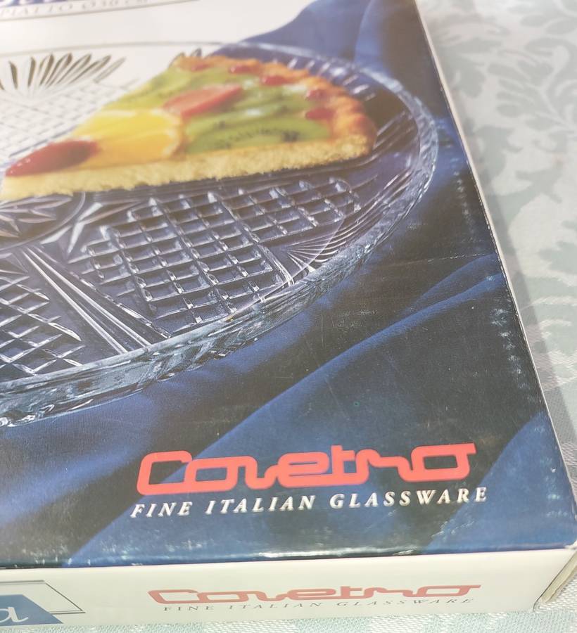 A BEAUTIFULL CORVETRO ITALIAN GLASS CAKE PLATTER