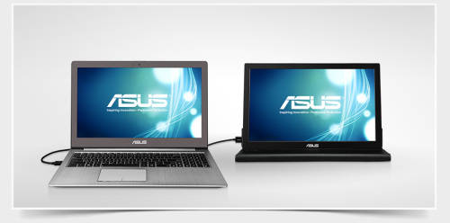 ASUS 15.6` Portable USB Monitor - HD, USB-powered, Ultra-slim with Smart Case