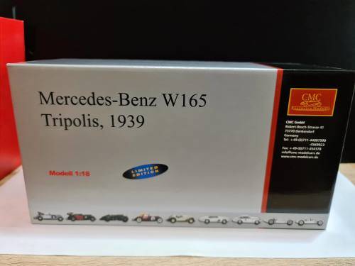 1:18 CMC Mercedes Benz W165 #24 1939 Tripoli Grand Prix Rudolf Caracciola M-074