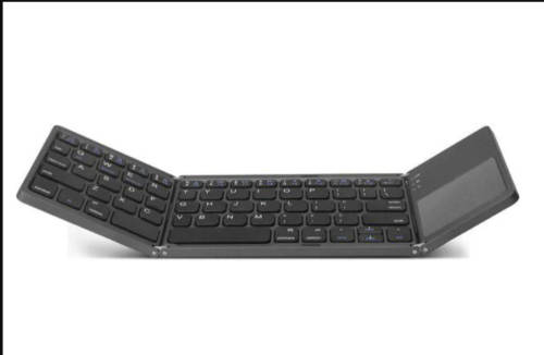 Foldable Bluetooth Keyboard with Touchpad White and Black