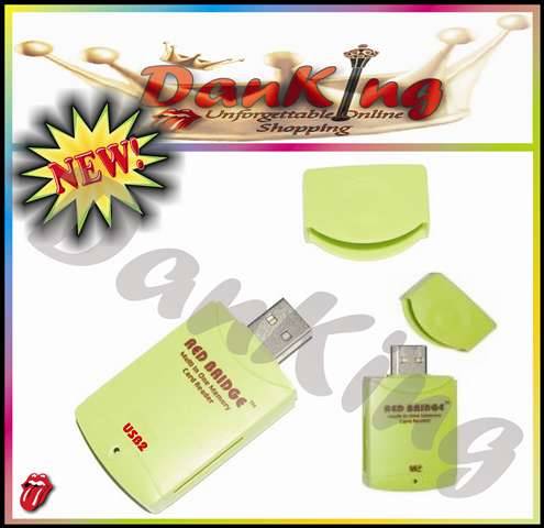 USB 2.0 Red Bridge Multi Card Reader - Digital Camera / Cell phone / SD
