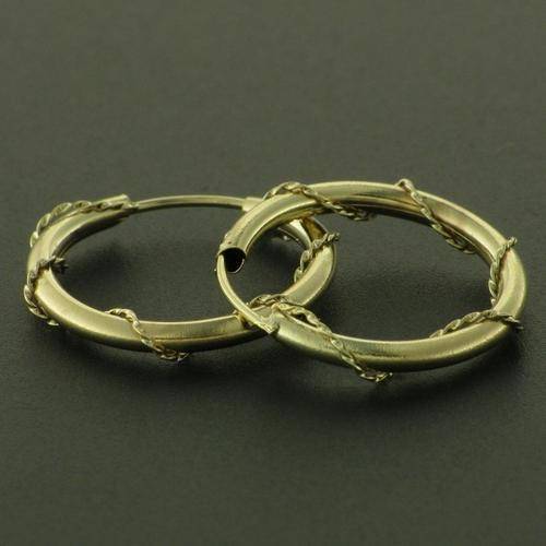 9CARAT YELLOW GOLD GYPSEY ROPE SLEEPER - 12MM
