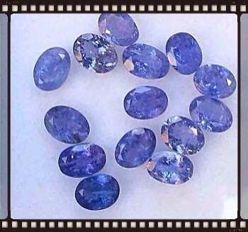 Wonderful Tanzanite Lot Oval 12.50 ct 15 Pieces Ocean Blue 7 mm x 5 mm on Average