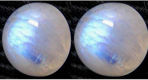 Rainbow Moonstone AA Grade Pair Of Rounds 6.53 ct Total