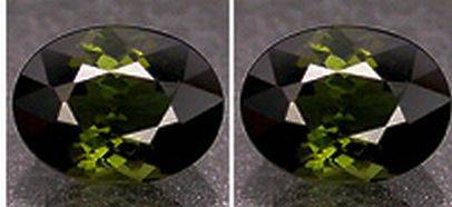 A Grade Tourmaline 0.89 cts Green Pair Ovals VS1