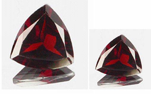A Grade Garnet Trillions 3.49 ct Two Peice 9mmand 6mm
