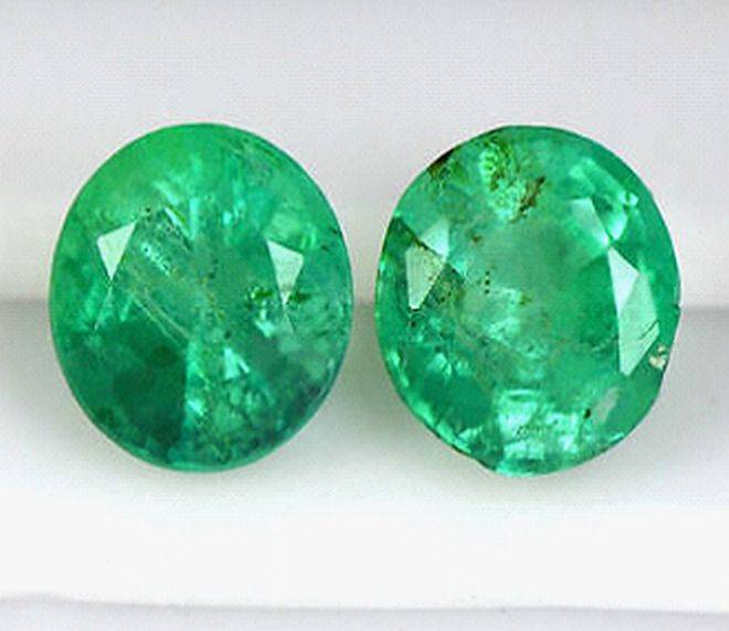 A Grade Green Emerald  Rounds 3mm Pair 0.45 ct Total