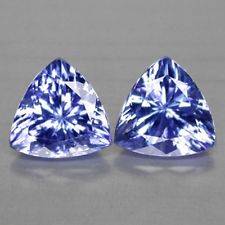 AA Grade Tanzanite Trillion Pair 0.82 ct 4mm