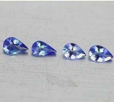 AA Grade Tanzanite Four Piece Pear Lot 1.56 ct 5mmx3mm ap