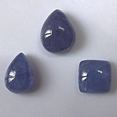 Tanzanite A Grade Cab Three Piece Lot 13.5 ct