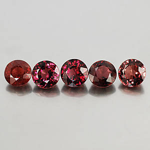 Garnet Lot of Rounds 1.50ct Five Piece Lot