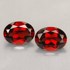 Certified Garnet Top AA Grade Pair of Ovals 1.92 ct