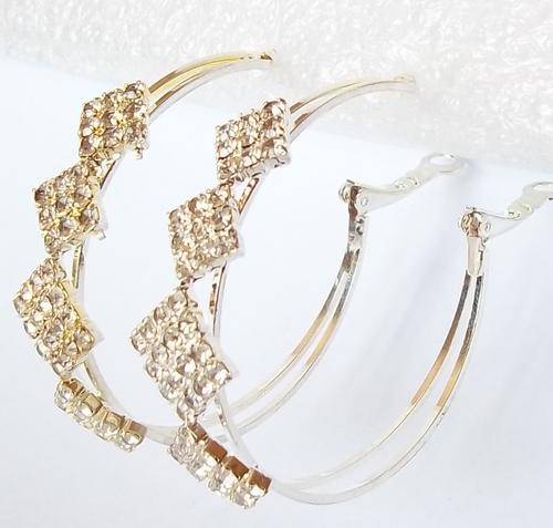 ABSOLUTELY BEAUTIFUL.. WHITE SWAROVSKI HOOP EARRINGS - BID NOW!!!! STUNNING!