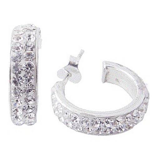 LATE ENTRY...BEAUTIFUL! 925 Sterling Silver Crystal Earring *MOST REASONABLE INTERNATIONAL SHIPPING