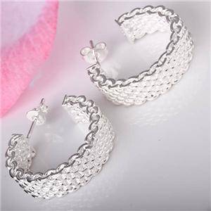 STERLING SILVER 925 STAMPED HOOP EARRINGS .... NEVER BEFORE!