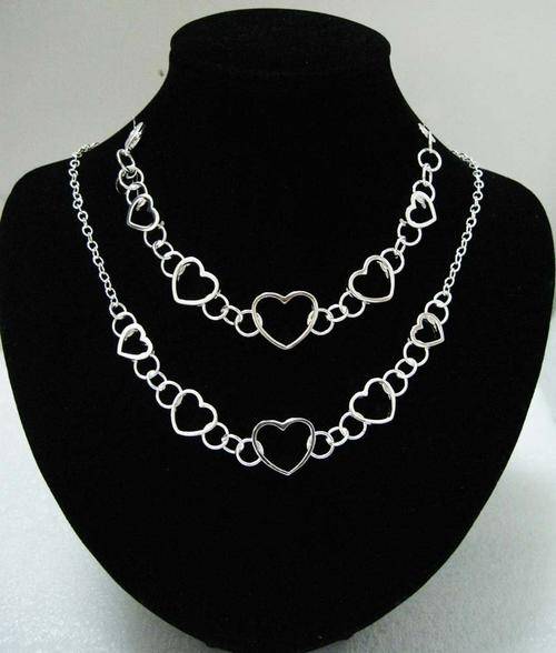 BEAUTIFUL SILVER LINK NECKLACE SET 925 STERLING SILVER STAMPED NEVER BEFORE FOR R1-00!!