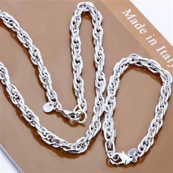 BEAUTIFUL SILVER LINK NECKLACE SET 925 STERLING SILVER STAMPED NEVER BEFORE FOR R1-00!!