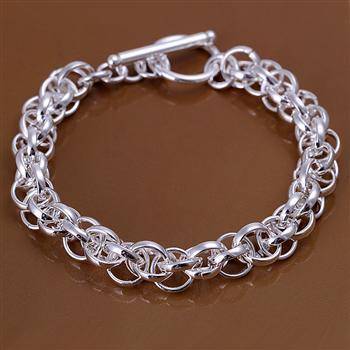 NEW! DOUBLE LINK SILVER BRACELET STAMPED 925. BEAUTIFUL! OPTION TO ADD NECKLACE!!!