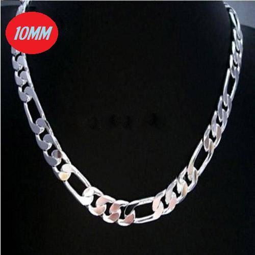 MOST IMPRESSIVE MEN silver 925 stamped 20 inch - 12mm Wide Necklace! Option - add Bracelet!