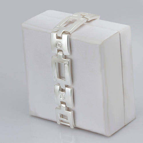 NEW! DOUBLE LINK SILVER BRACELET STAMPED 925. BEAUTIFUL! NEVER BEFORE FOR R1-00!!!!