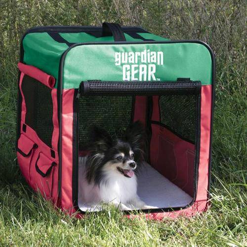 Guardian Gear Collapsible Dog Crate - small, rose and green