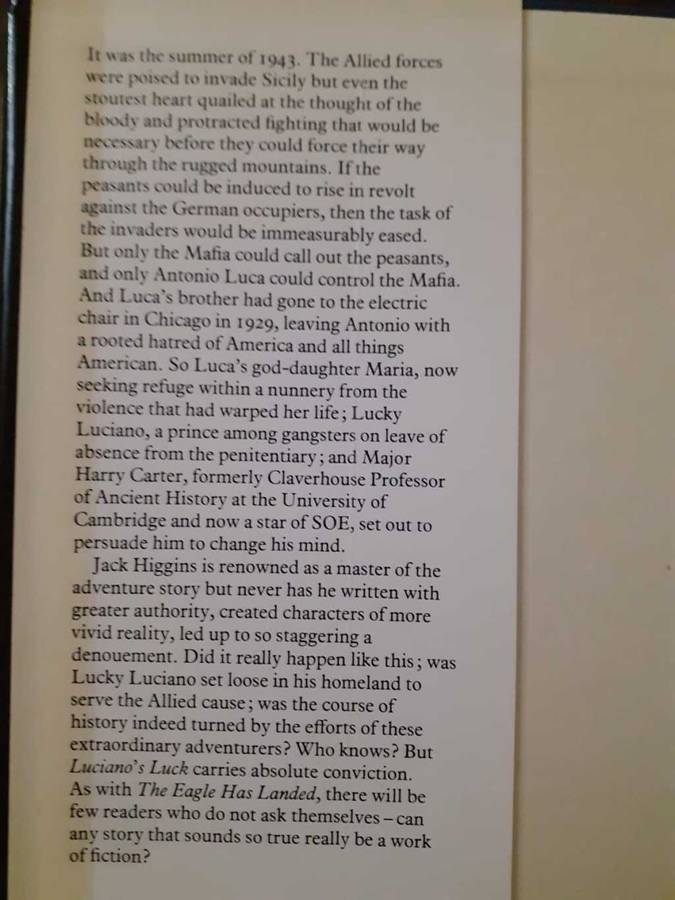 Luciano`s Luck ~ Jack Higgins