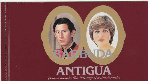 BARBUDA  ANTIGUA STAMP BOOKLET  COMMEMORATING WEDDING OF CHARLES AND DI (see description below)