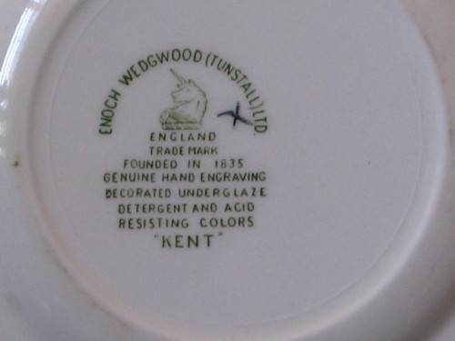 "ENOCH WEDGWOOD" GREEN KENT. REPLACEMENT / COLLECTIBLE TEA PLATE.