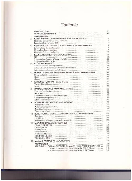 MAPUNGUBWE, AN ARCHAEOZOOLOGICAL INTERPRETATION OF AN IRON AGE COMMUNITY