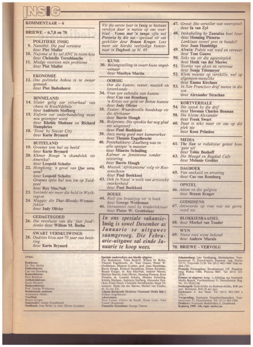 INSIG DESEMBER 1989, JANUARIE 1990