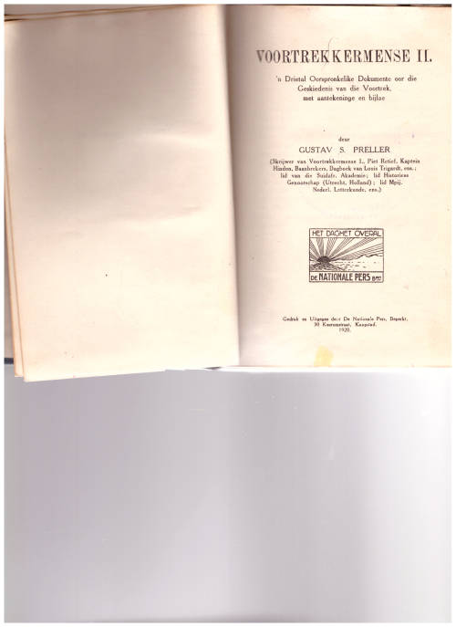 VOORTREKKER-MENSE II PRELLER, 1 STE UITG. 1920