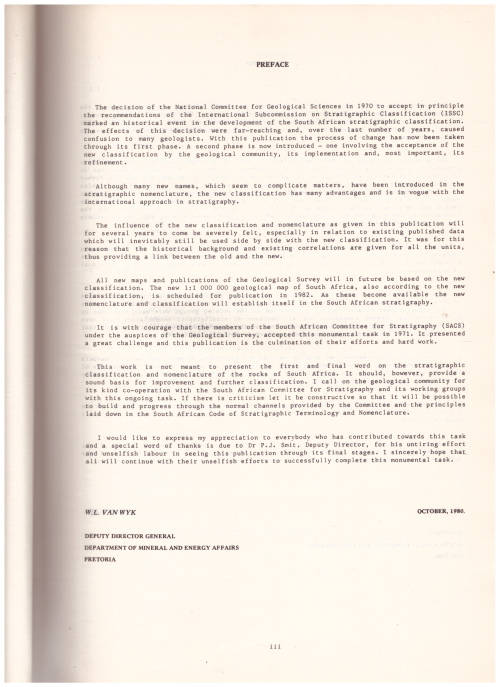REPUBLIC OF SOUTH AFRICA GEOLOGICAL SURVEY, STRATIGRAPHY OF SOUTH AFRICA