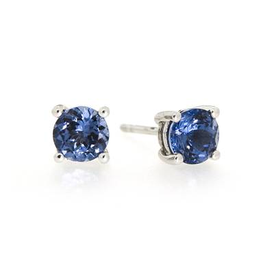 ** 9k white gold tanzanite stud earrings-1.00ct **