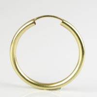** 9ct Gold 20mm Gypsy Plain Tube earrings **