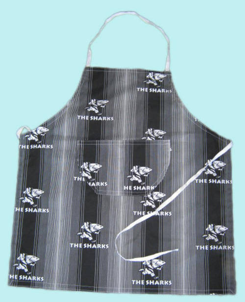APRON WITH SHARKS FABRIC
