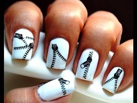 Zipper Nail Art Stickers - Black