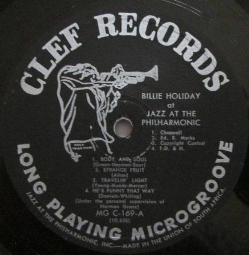 BILLIE HOLIDAY - AT JAZZ AT THE PHILHARMONIC (10 INCH/VINYL)
